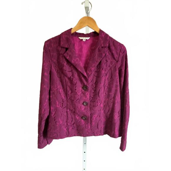 Cabi Fushia Women's Lace Button-Up Blazer Jacket Size 6 - Picture 7 of 8